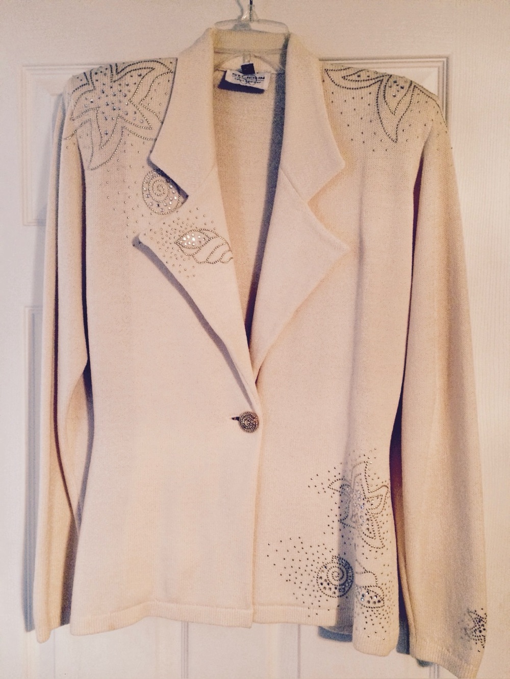VINTAGE Cream Embellished Women's Jacket